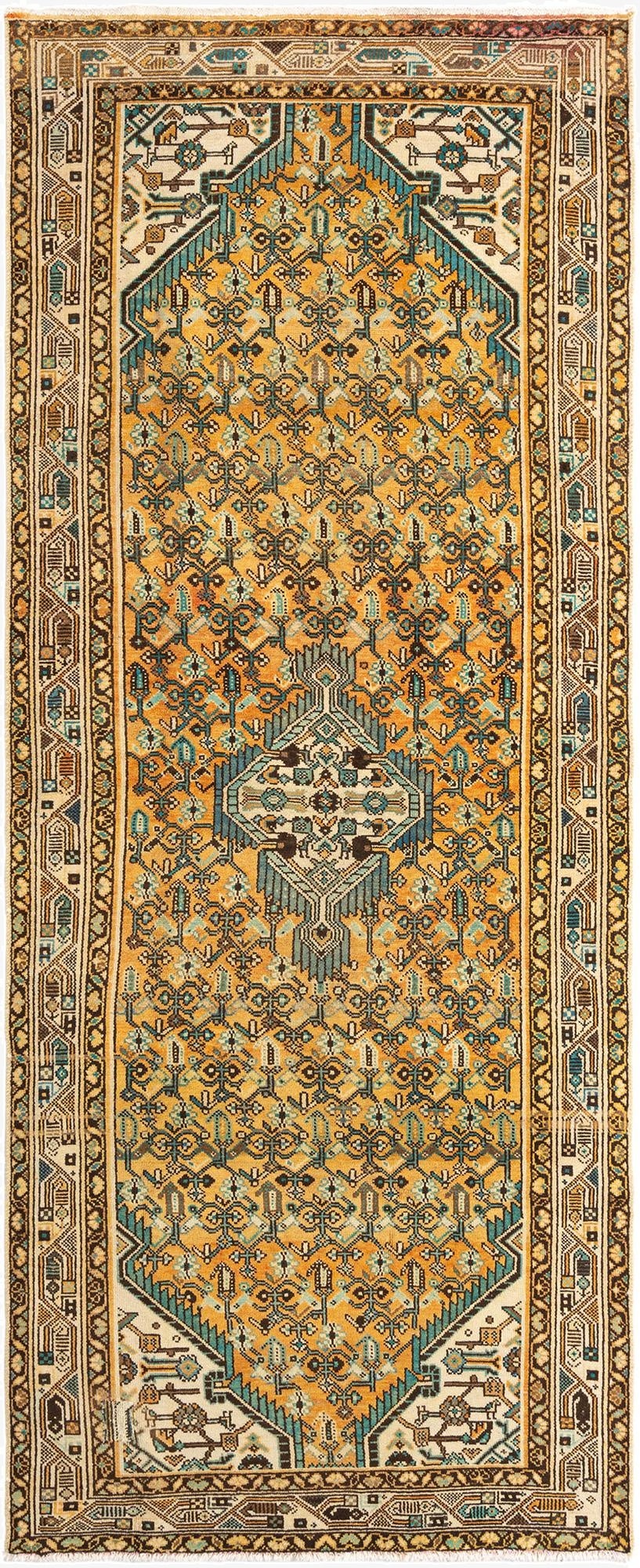  4' x 10' 2 Hamedan Wool Runner Rug