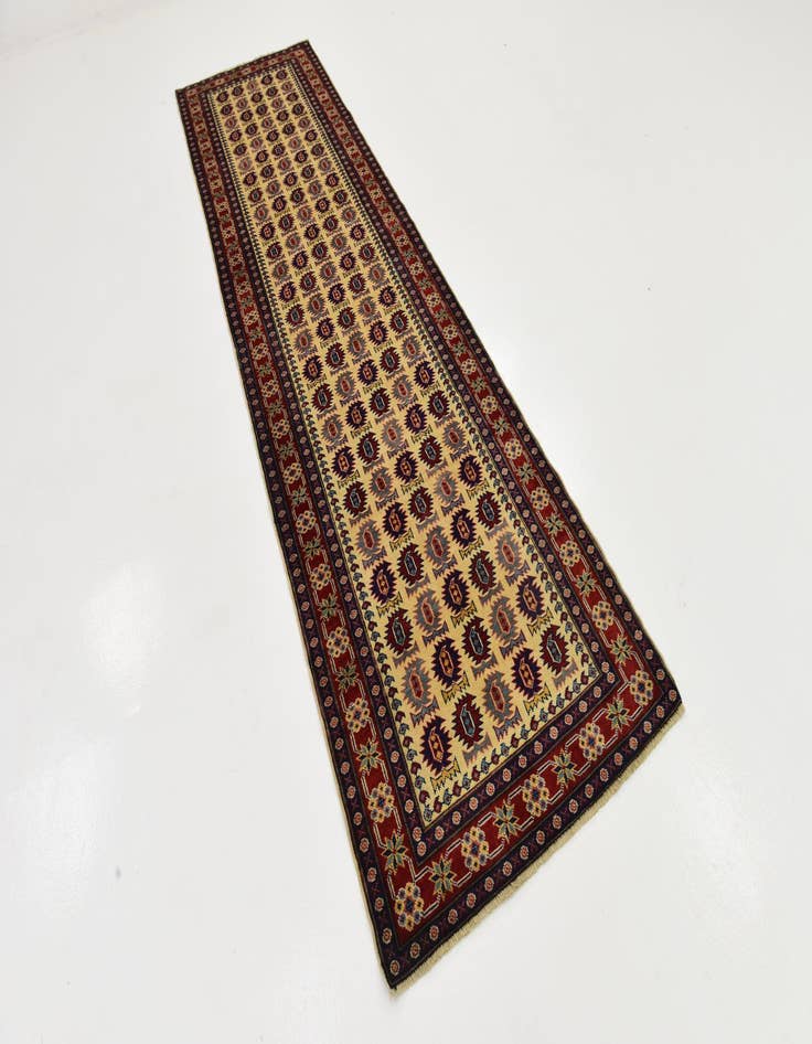 Detail image of  2' 10 x 10' 3  Hand Knotted Kazak Runner Rug