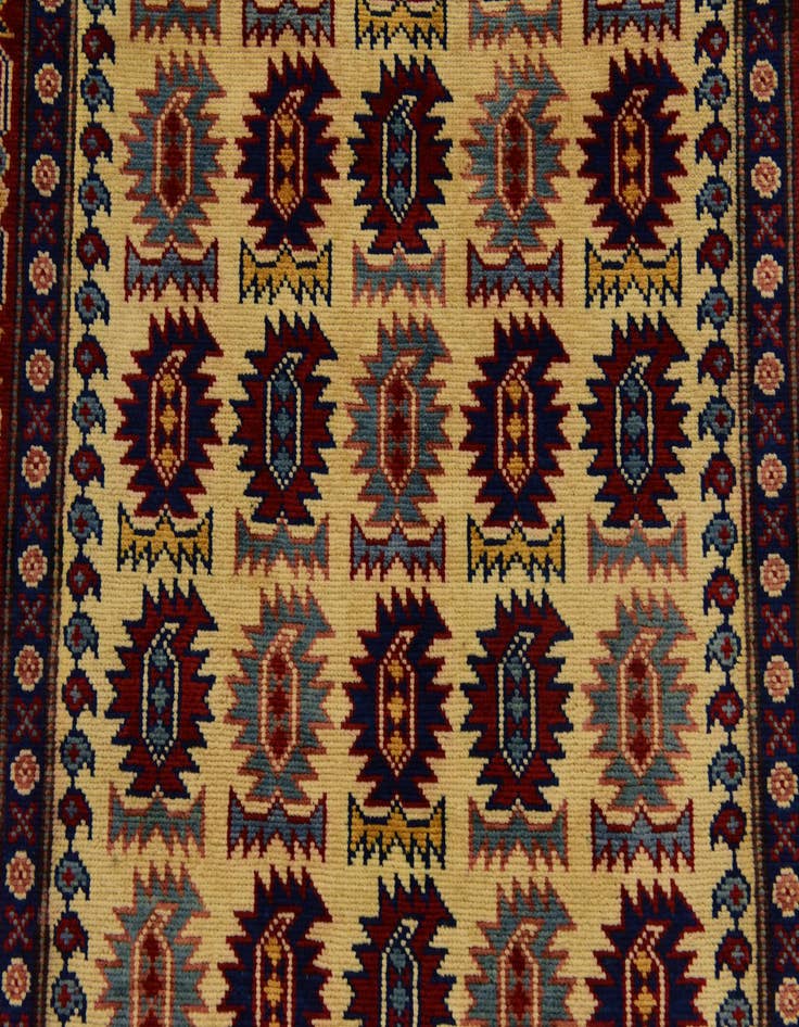 Detail image of  2' 10 x 10' 3  Hand Knotted Kazak Runner Rug