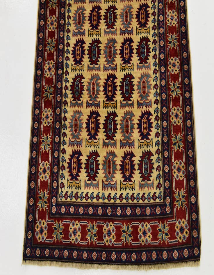 Detail image of  2' 10 x 10' 3  Hand Knotted Kazak Runner Rug