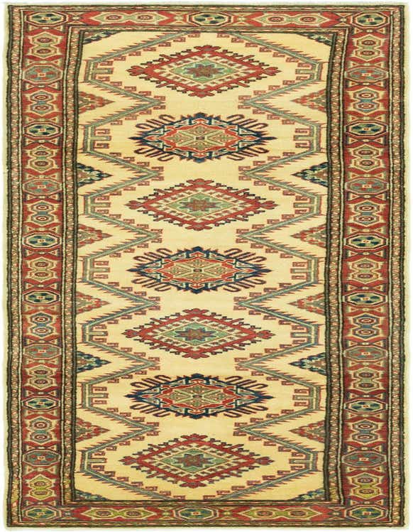 A 10 Ft runner rug with a cream background, featuring traditional Southwestern and tribal patterns in red, blue, and green, ideal for a hallway.