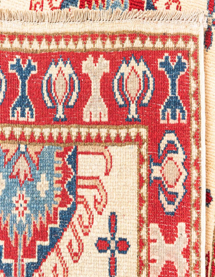 Detail image of  2' 8 x 9' 9  Hand Knotted Kazak Runner Rug
