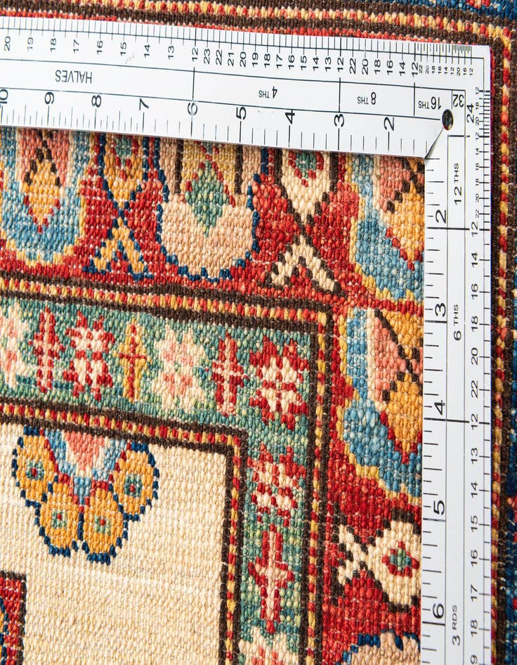 Detail image of  2' 8 x 9' 6  Hand Knotted Kazak Runner Rug