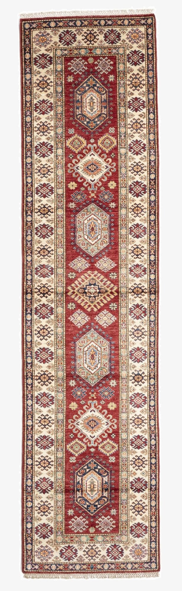  2' 7 x 10' 10 Kazak Wool Runner Rug