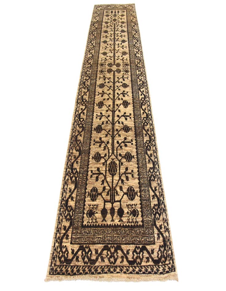 Detail image of  3' x 9' 7  Hand Knotted Khotan Ziegler Oriental Runner Rug