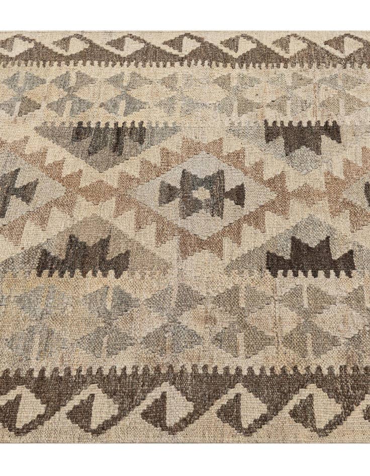 Detail image of  2' 10 x 9' 8  Hand Woven Kilim Maymana Wool Runner Rug
