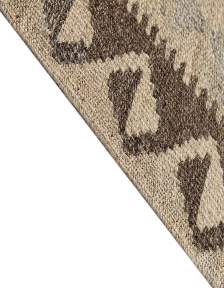 Detail image of  2' 10 x 9' 8  Hand Woven Kilim Maymana Wool Runner Rug