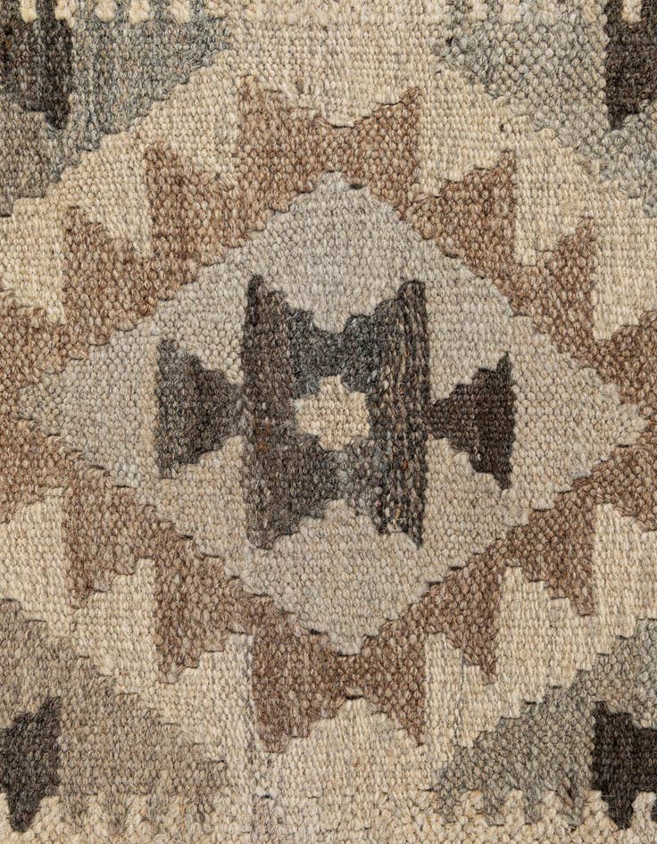 Detail image of  2' 10 x 9' 8  Hand Woven Kilim Maymana Wool Runner Rug