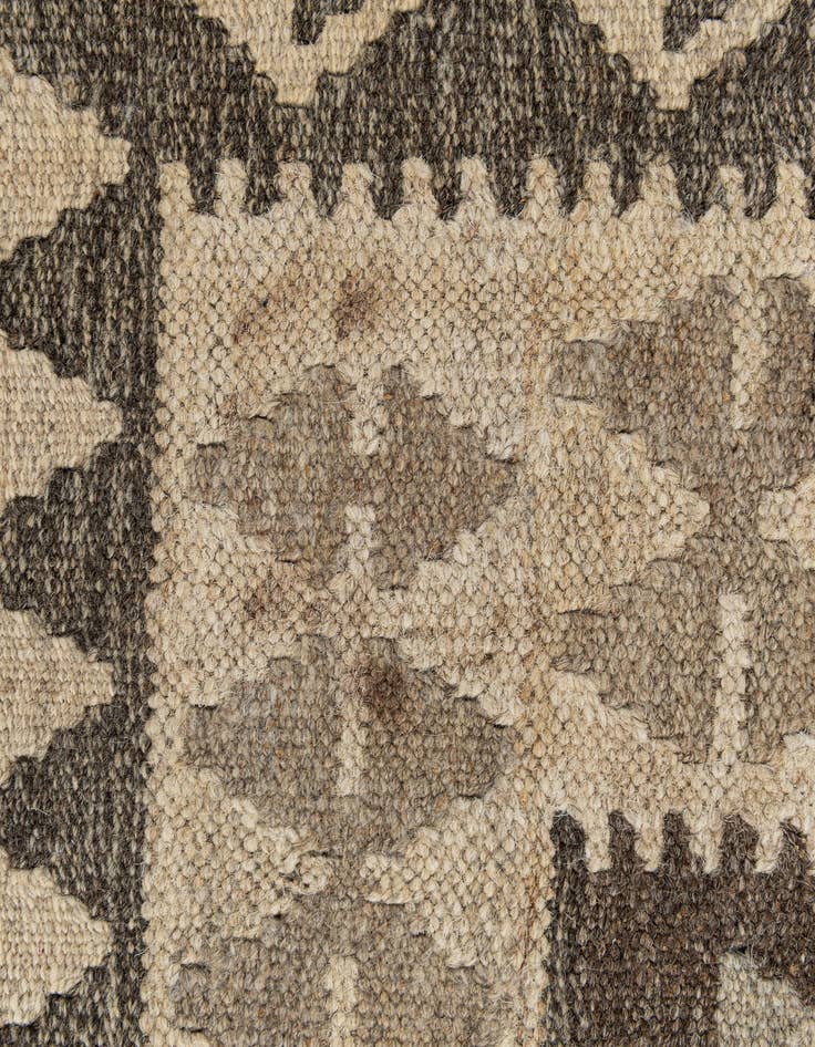 Detail image of  2' 10 x 9' 8  Hand Woven Kilim Maymana Wool Runner Rug