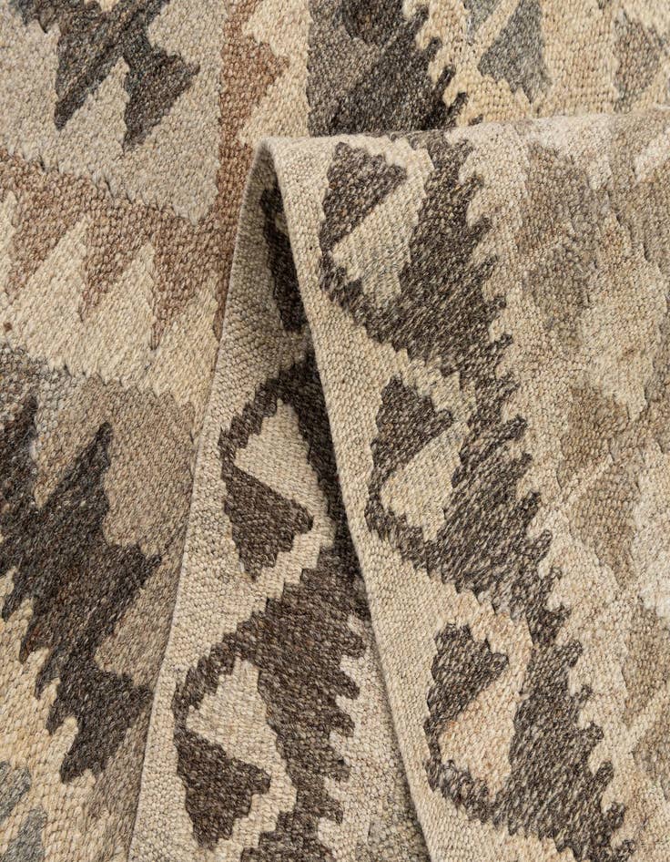 Detail image of  2' 10 x 9' 8  Hand Woven Kilim Maymana Wool Runner Rug