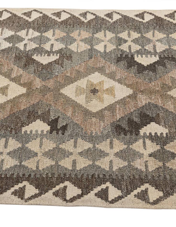 Detail image of  2' 10 x 9' 8  Hand Woven Kilim Maymana Wool Runner Rug