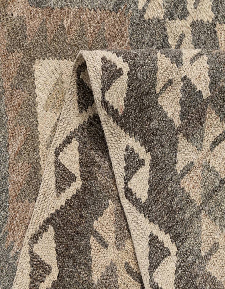 Detail image of  2' 10 x 9' 8  Hand Woven Kilim Maymana Wool Runner Rug