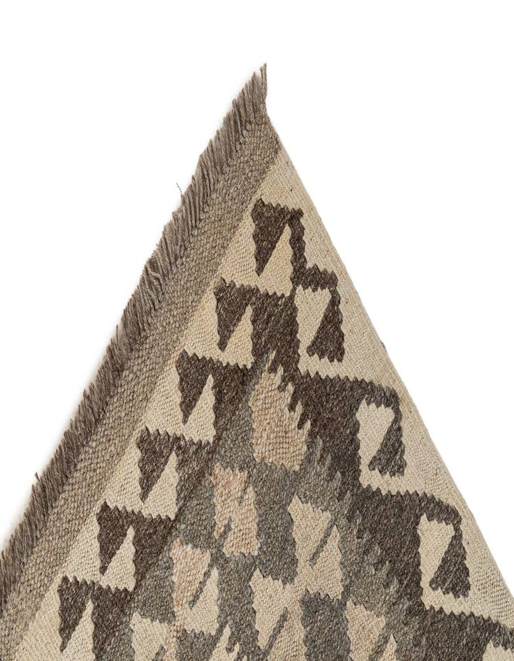 Detail image of  2' 10 x 9' 8  Hand Woven Kilim Maymana Wool Runner Rug