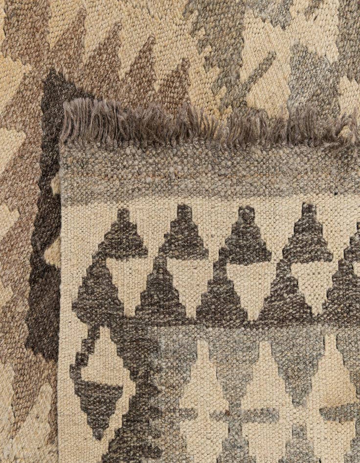 Detail image of  2' 9 x 9' 9  Hand Woven Kilim Maymana Wool Runner Rug