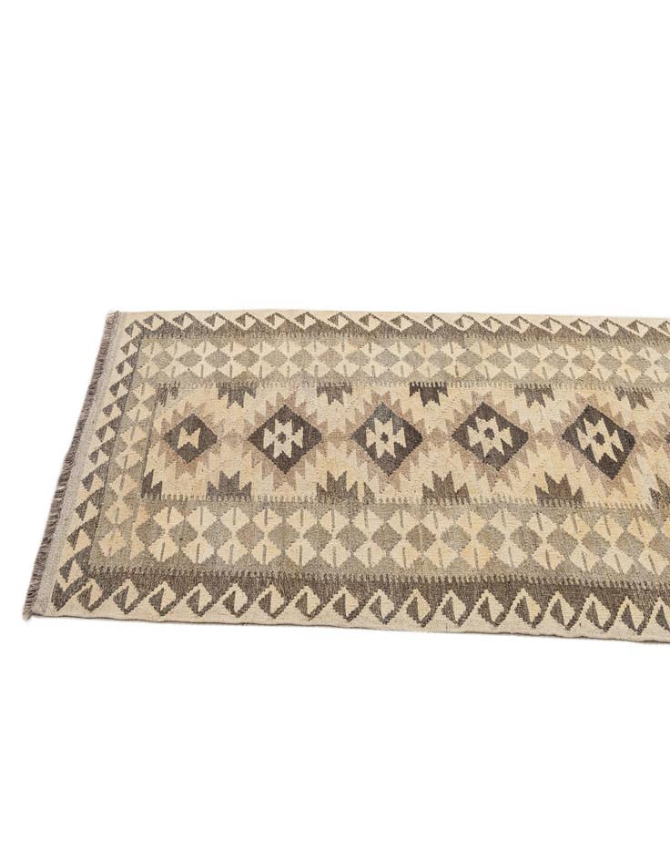 Detail image of  2' 9 x 9' 9  Hand Woven Kilim Maymana Wool Runner Rug