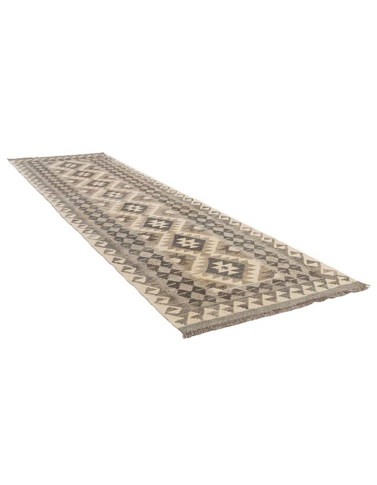 Detail image of  2' 9 x 9' 9  Hand Woven Kilim Maymana Wool Runner Rug