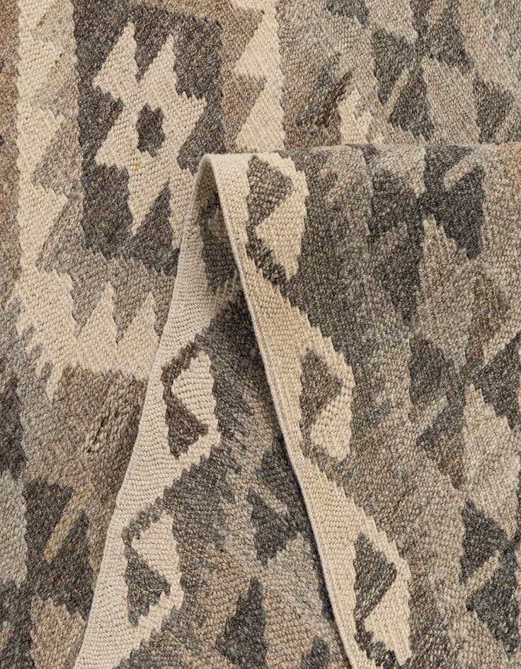 Detail image of  2' 9 x 9' 9  Hand Woven Kilim Maymana Wool Runner Rug