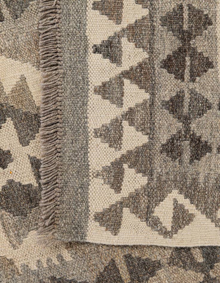 Detail image of  2' 9 x 9' 9  Hand Woven Kilim Maymana Wool Runner Rug