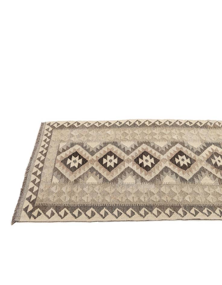 Detail image of  2' 9 x 9' 6  Hand Woven Kilim Maymana Wool Runner Rug
