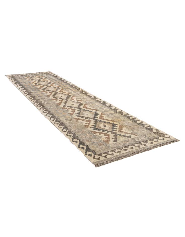 Detail image of  2' 9 x 9' 7  Hand Woven Kilim Maymana Wool Runner Rug