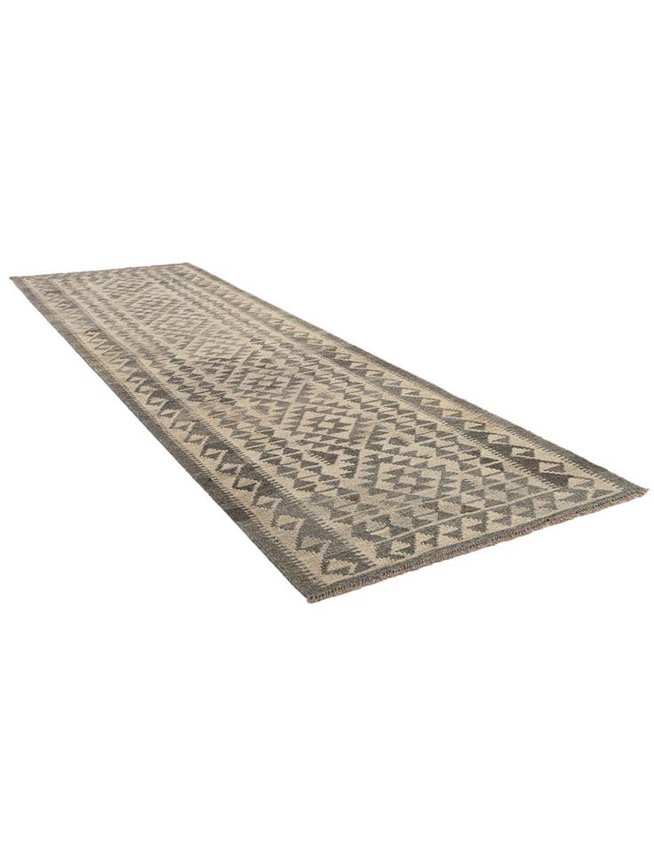 Detail image of  2' 11 x 9' 9  Hand Woven Kilim Maymana Wool Runner Rug