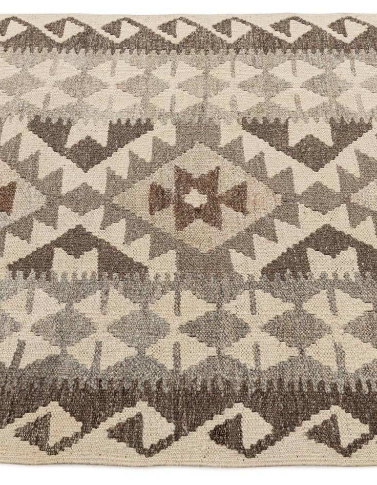 Detail image of  2' 6 x 9' 6  Hand Woven Kilim Maymana Wool Runner Rug