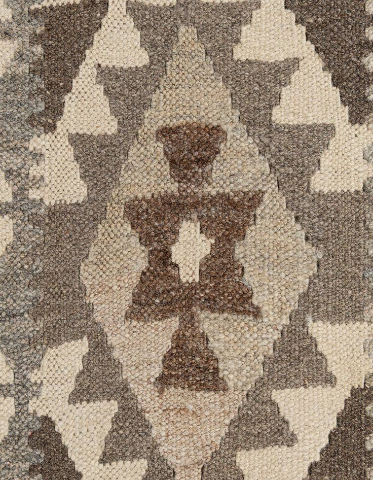Detail image of  2' 6 x 9' 6  Hand Woven Kilim Maymana Wool Runner Rug