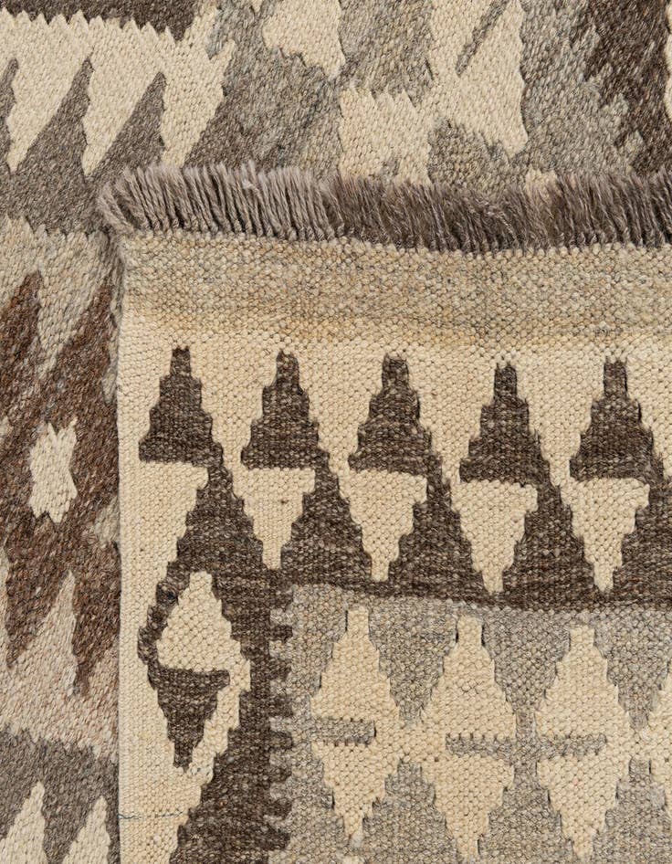 Detail image of  2' 6 x 9' 6  Hand Woven Kilim Maymana Wool Runner Rug