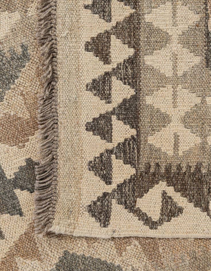 Detail image of  2' 9 x 9' 10  Hand Woven Kilim Maymana Wool Runner Rug