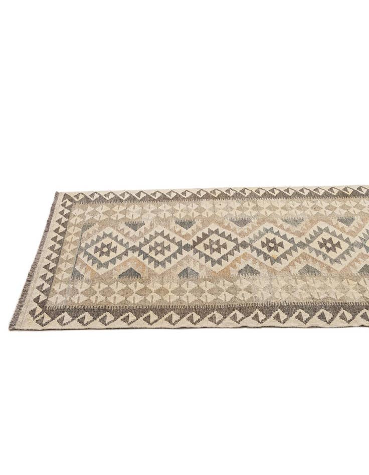 Detail image of  2' 9 x 9' 10  Hand Woven Kilim Maymana Wool Runner Rug