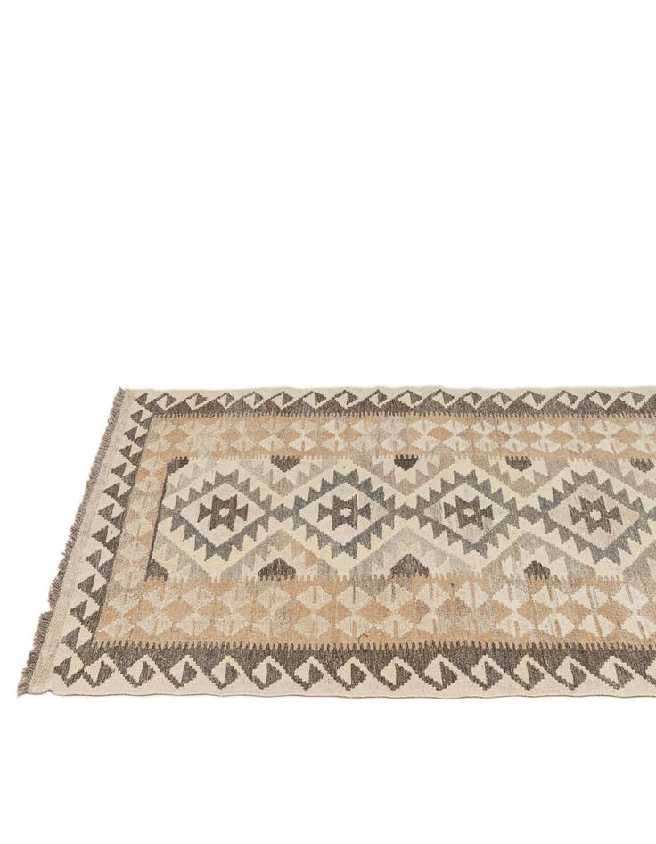 Detail image of  2' 8 x 9' 8  Hand Woven Kilim Maymana Wool Runner Rug