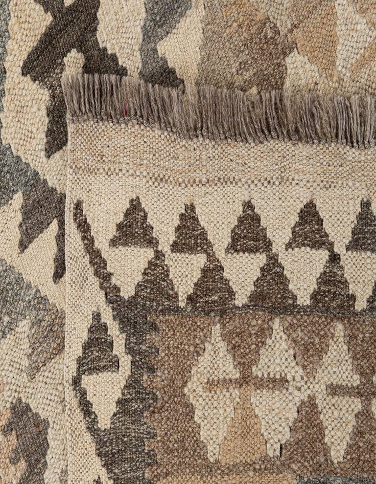 Detail image of  2' 8 x 9' 8  Hand Woven Kilim Maymana Wool Runner Rug
