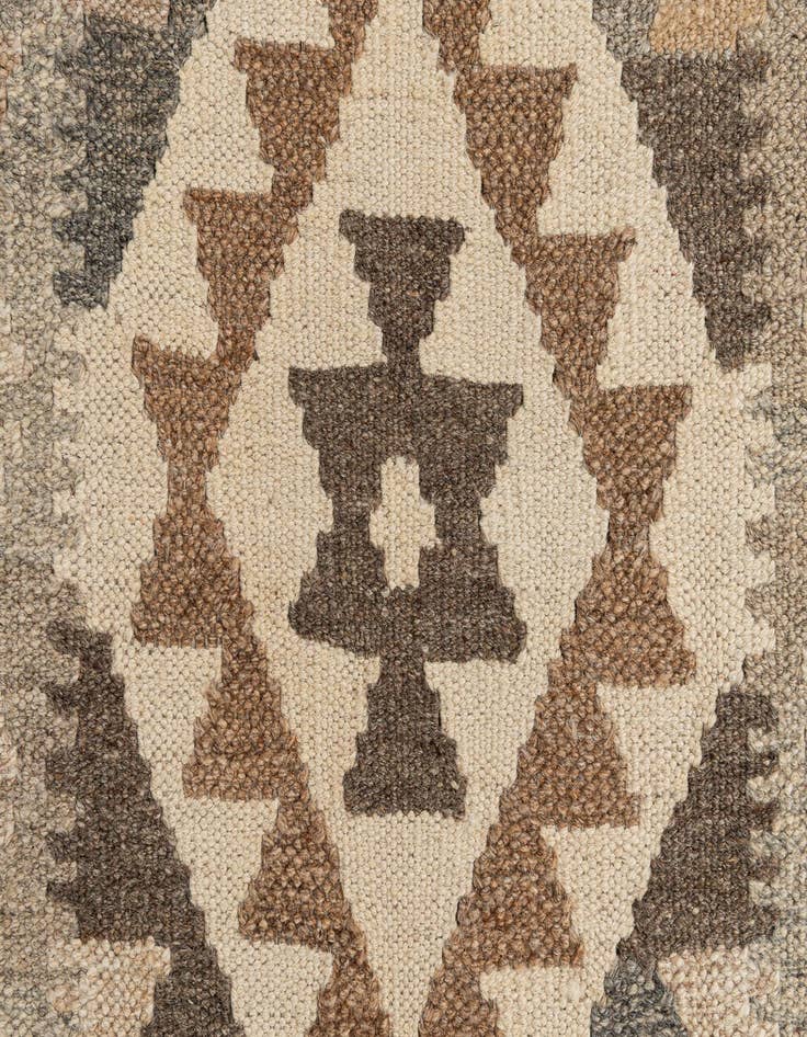 Detail image of  2' 9 x 9' 7  Hand Woven Kilim Maymana Wool Runner Rug