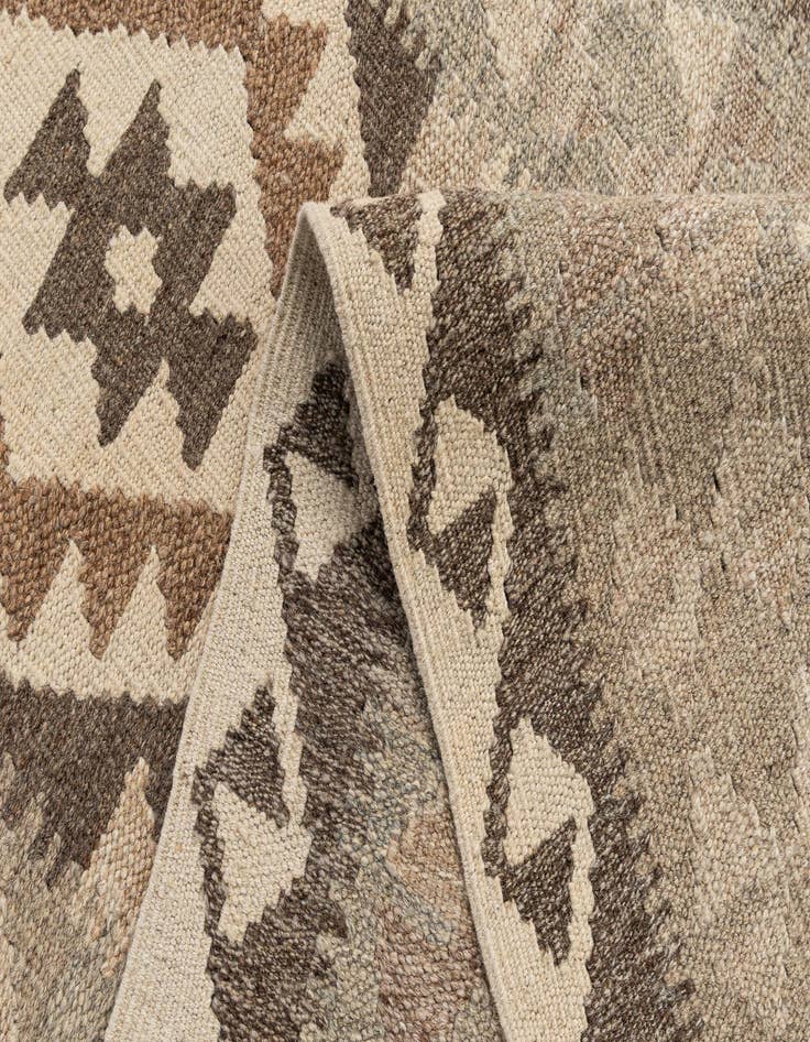 Detail image of  2' 9 x 9' 7  Hand Woven Kilim Maymana Wool Runner Rug