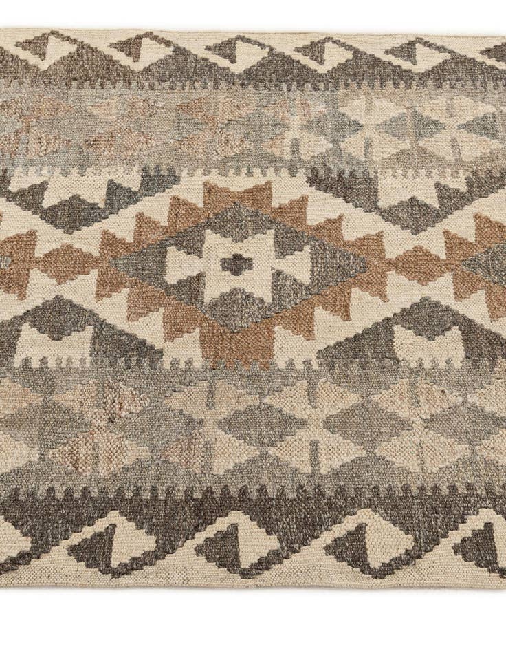 Detail image of  2' 8 x 9' 9  Hand Woven Kilim Maymana Wool Runner Rug