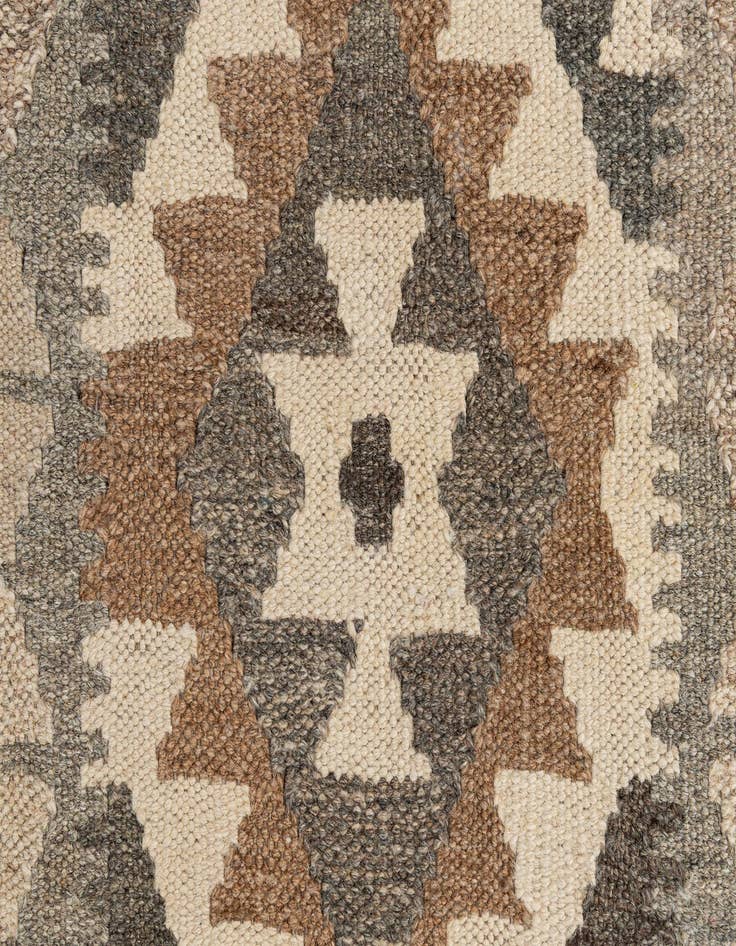 Detail image of  2' 8 x 9' 9  Hand Woven Kilim Maymana Wool Runner Rug