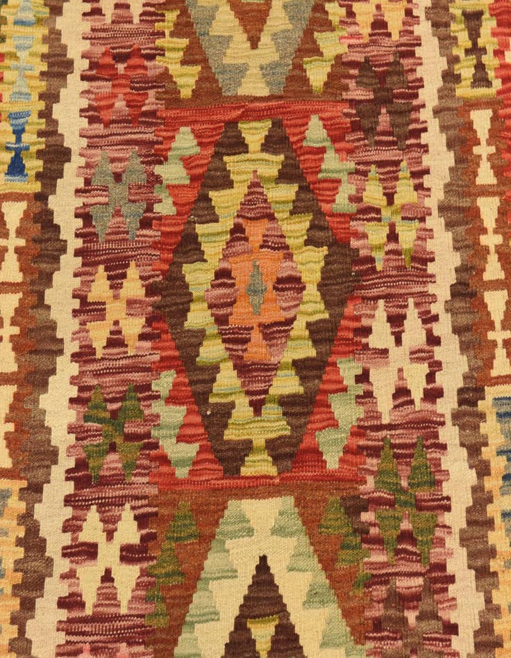 Detail image of  3' 2 x 6' 6  Hand Woven Kilim Maymana Runner Rug