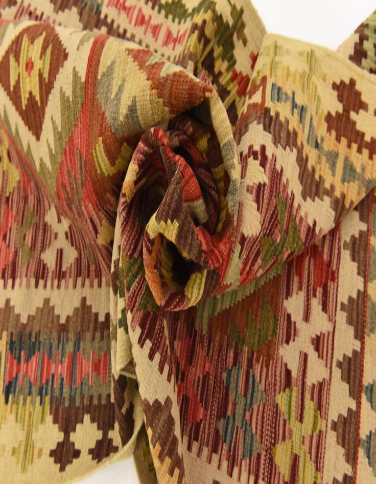 Detail image of  3' 2 x 6' 6  Hand Woven Kilim Maymana Runner Rug