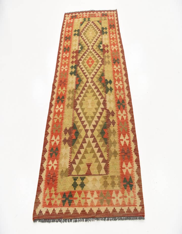 Detail image of  3' 4 x 6' 7  Hand Woven Kilim Maymana Wool Runner Rug