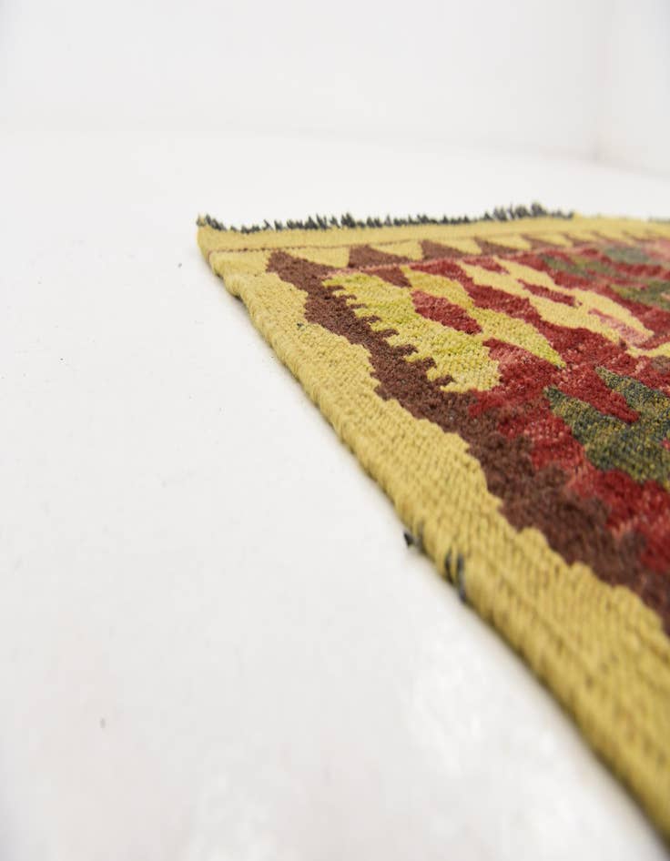 Detail image of  3' 2 x 6' 5  Hand Woven Kilim Maymana Wool Runner Rug