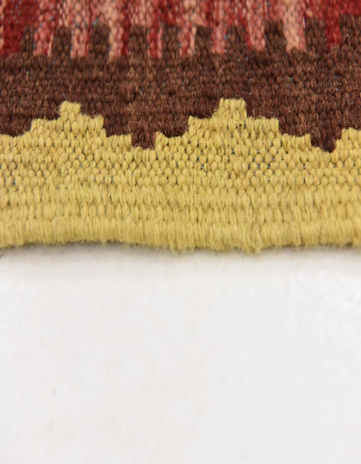 Detail image of  3' 2 x 6' 5  Hand Woven Kilim Maymana Wool Runner Rug