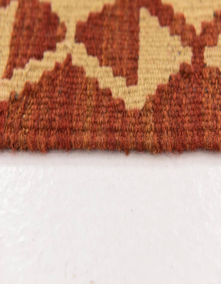 Detail image of  3' 2 x 6' 7  Hand Woven Kilim Maymana Wool Runner Rug