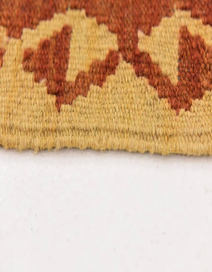 Detail image of  3' 4 x 6' 10  Hand Woven Kilim Maymana Wool Runner Rug
