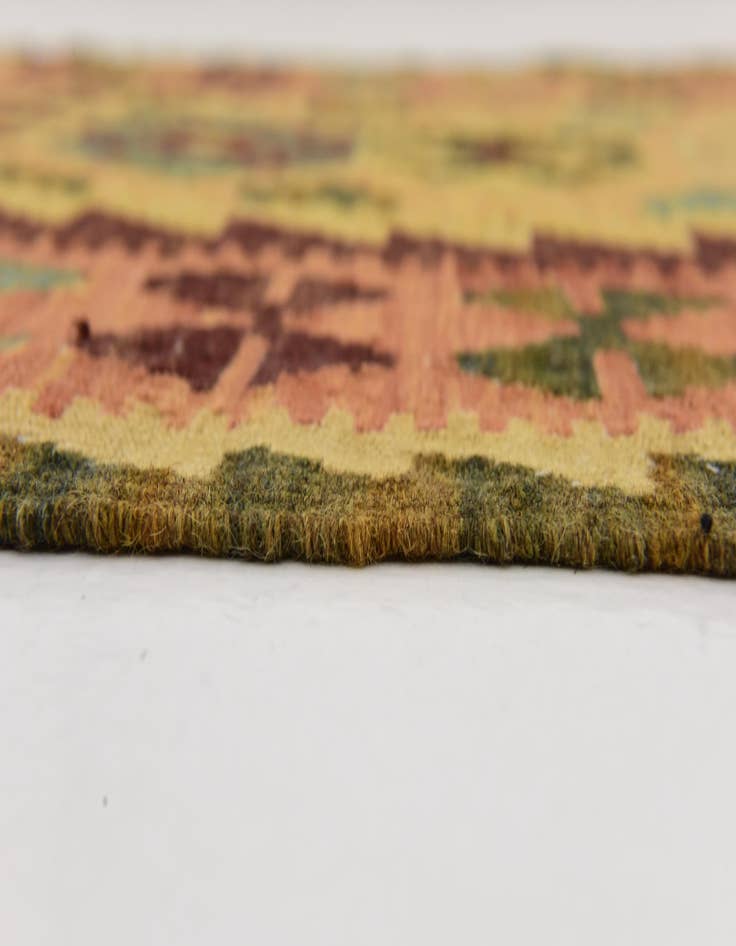 Detail image of  2' 7 x 9' 9  Hand Woven Kilim Maymana Wool Runner Rug