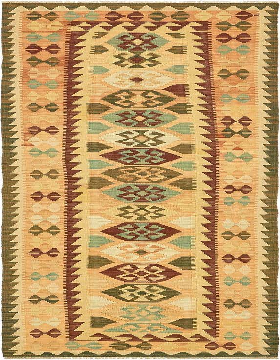 A 10 ft runner rug with a tribal, Southwestern pattern in ivory, cream, green, and brown, suitable for a hallway.