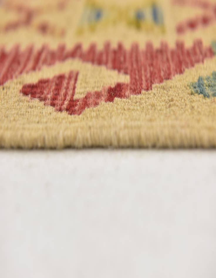 Detail image of  3' 4 x 6' 7  Hand Woven Kilim Maymana Wool Runner Rug