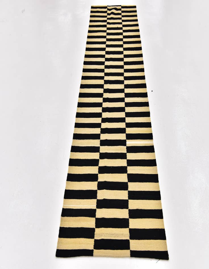 Detail image of  2' 9 x 9' 9  Hand Woven Kilim Modern Wool Runner Rug