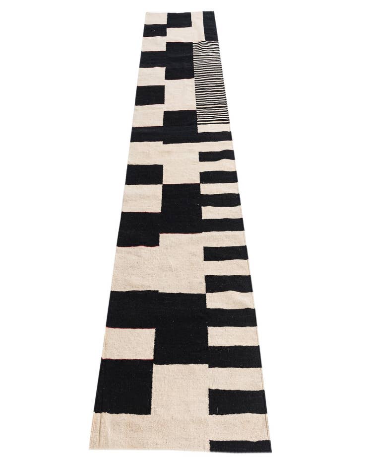 Detail image of  2' 8 x 9' 3  Hand Woven Kilim Modern Wool Runner Rug