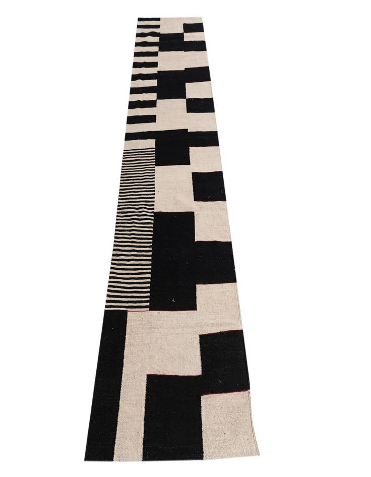 Detail image of  2' 9 x 9' 7  Hand Woven Kilim Modern Wool Runner Rug