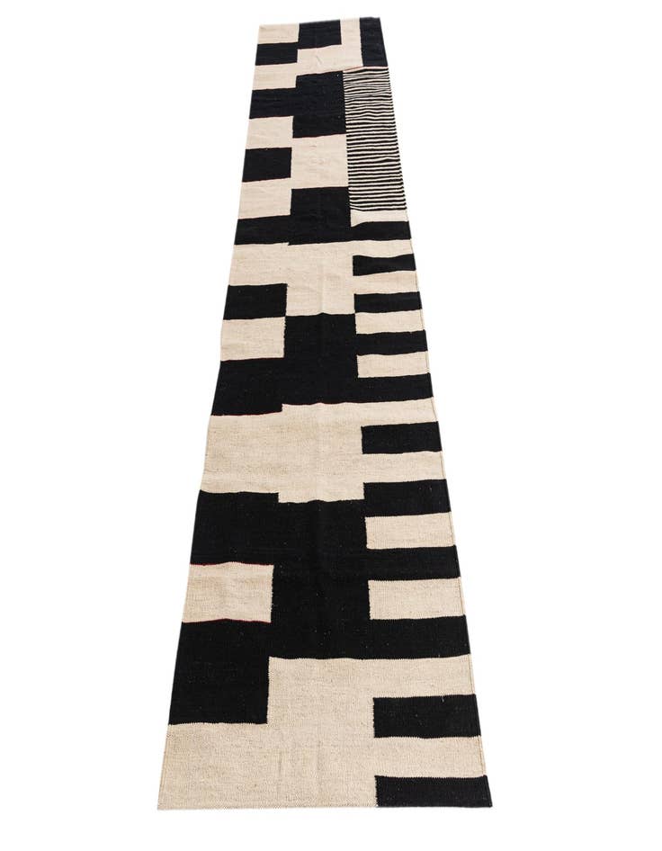 Detail image of  2' 8 x 9' 5  Hand Woven Kilim Modern Wool Runner Rug